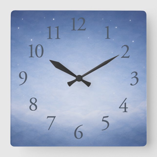 Reloj Cuadrado Hey Diddle Diddle Night Sky Nursery Wall Clock (Anverso)