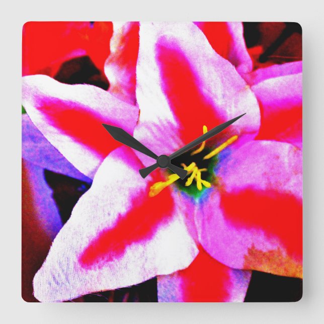Reloj Cuadrado Hibiscus Flower (Anverso)