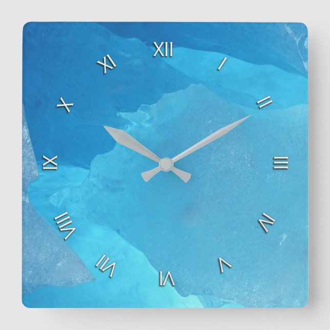 Reloj Cuadrado Hielo azul (Anverso)