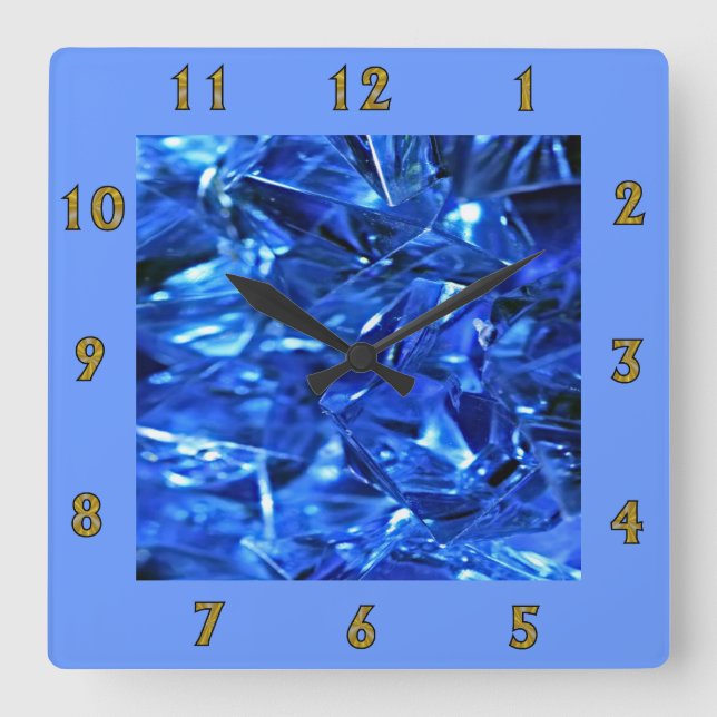 Reloj Cuadrado Hielo azul (Anverso)