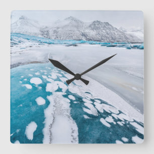 Reloj Cuadrado hielo glaciar congelado, Islandia