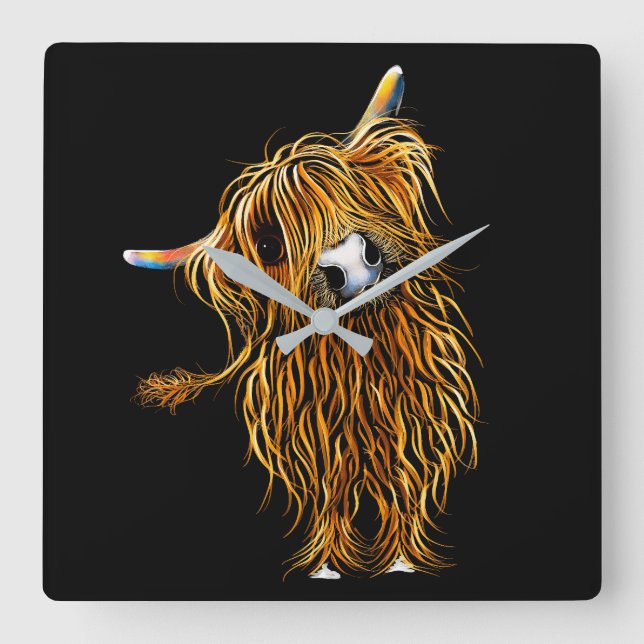 Reloj Cuadrado HiGHLaND CoW CLoCK "HeNRY' BY SHiRLeY MacARTHuR (Anverso)