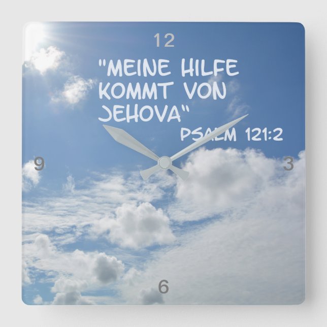 Reloj Cuadrado Hilfe von Jehova . (Anverso)