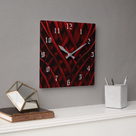 Reloj Cuadrado Hilo rojo acoplado
