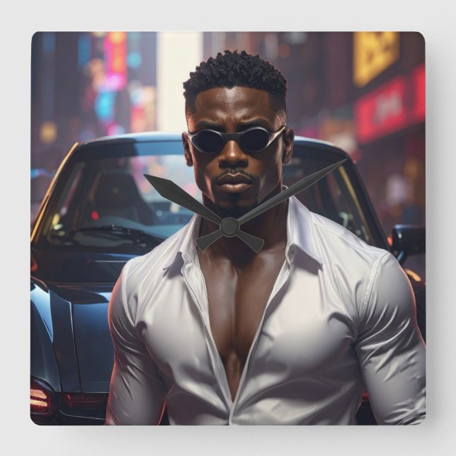 Reloj Cuadrado Hip Hop - American Rap Star -  (Anverso)