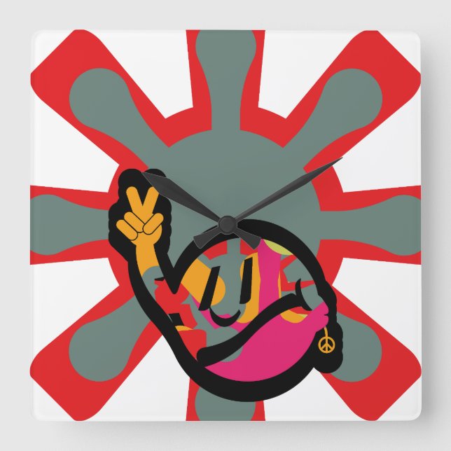 Reloj Cuadrado HIPPIE ICON complex BY MASANSER (Anverso)