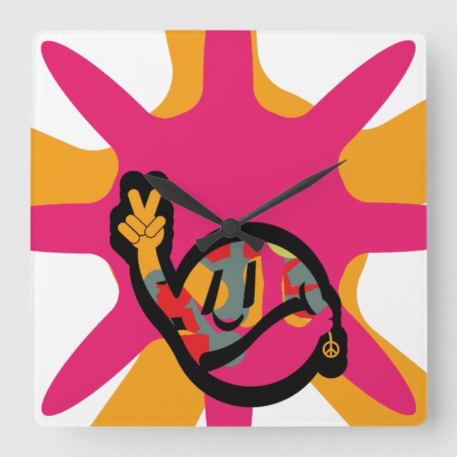 Reloj Cuadrado HIPPIE ICON complex BY MASANSER (Anverso)