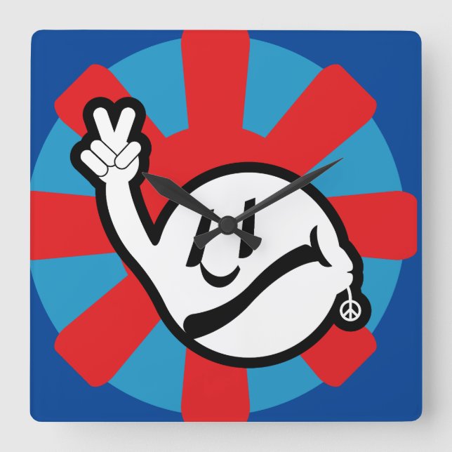 Reloj Cuadrado HIPPIE ICON flowers 2023 BY MASANSER (Anverso)