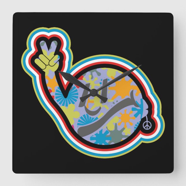 Reloj Cuadrado HIPPIE ICON lines ver 2023 BY MASANSER (Anverso)