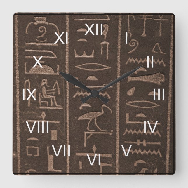 Reloj Cuadrado Hiroglificos (Anverso)