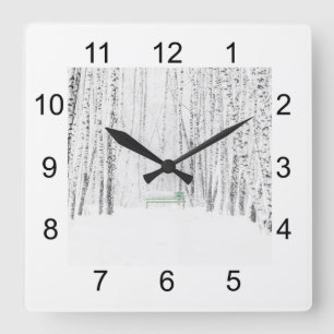 Reloj Cuadrado Historia de los Navidades blancos