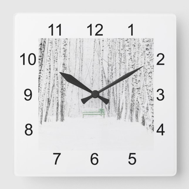 Reloj Cuadrado Historia de los Navidades blancos (Anverso)