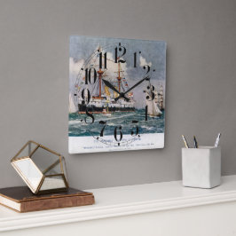 Reloj Cuadrado HMS inflexible ironclad Battleship 1876