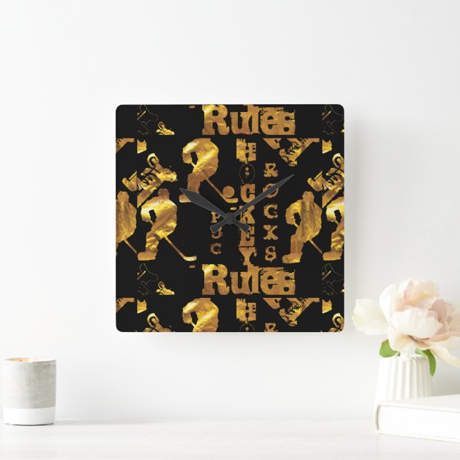 Reloj Cuadrado Hockey (Hogar)