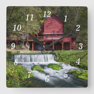 Reloj Cuadrado Hodgson Water Mill Landscape Wall Clock