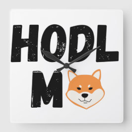 Reloj Cuadrado Hodl Me Shiba Inu Crypto Square Wall Clock