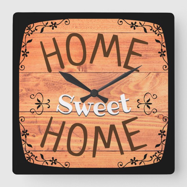 Reloj Cuadrado Hogar, dulce hogar (Anverso)