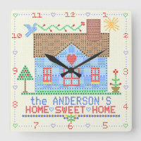 Hogar Sweet Home Cross Stitch House | Nombre de fa