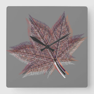 Reloj Cuadrado Hoja de invierno