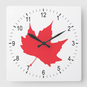 Reloj Cuadrado Hoja de otoño de arce