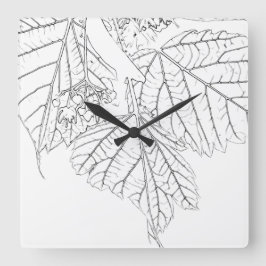 Reloj Cuadrado Hojas de Basswood