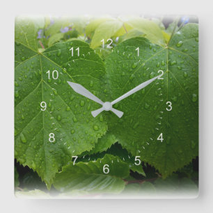 Reloj Cuadrado hojas del gemelo