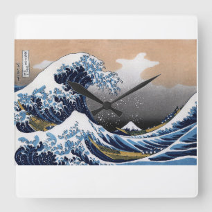 Reloj Cuadrado Hokusai , "La gran ola de Kanagawa"