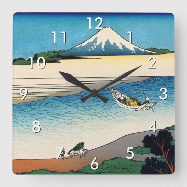 Reloj Cuadrado Hokusai - Río Tama en la provincia de Musashi (Anverso)