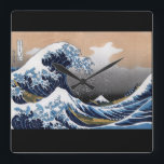 Reloj Cuadrado Hokusai , “ The Great Wave off Kanagawa ”<br><div class="desc">私はHokusaiが好きな人のためにこの製品を作りました。</div>