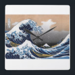 Reloj Cuadrado Hokusai , “ The Great Wave off Kanagawa ”<br><div class="desc">私はHokusaiが好きな人のためにこの製品を作りました。</div>