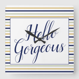Reloj Cuadrado Hola Gorgoge Stried Square Wall Clock