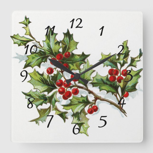 Reloj Cuadrado HollyBerries20150802 (Anverso)