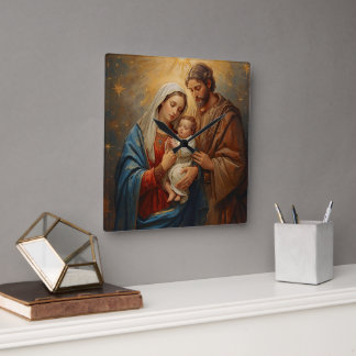 Reloj Cuadrado Holy Family Christmas Wall Clock For Peaceful Holi