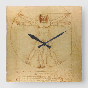 Reloj Cuadrado Hombre de Vitruvian