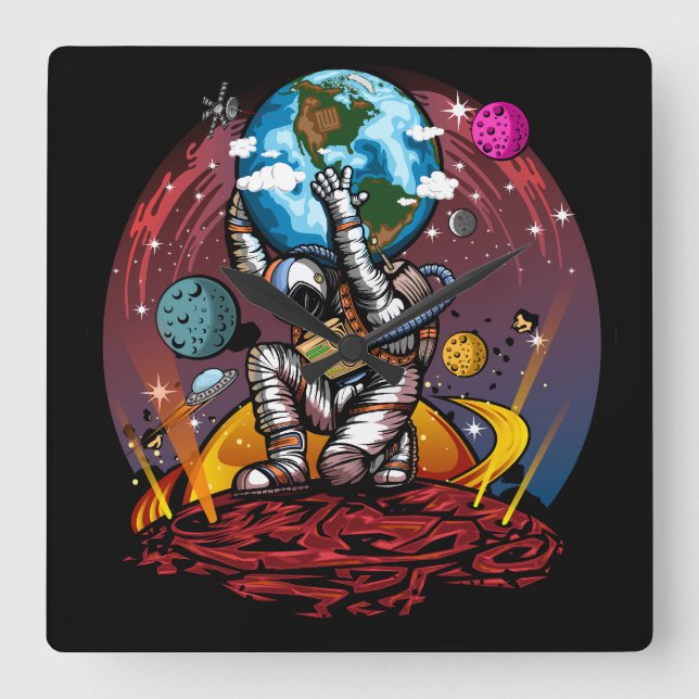 Reloj Cuadrado Hombre del espacio de Atlas (Anverso)