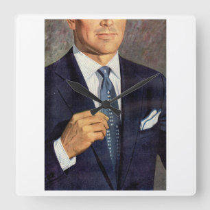 Reloj Cuadrado hombre misterioso bien vestido
