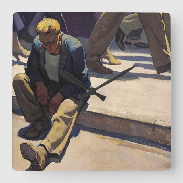 Reloj Cuadrado Hombre olvidado, 1934 por Maynard Dixon (Anverso)