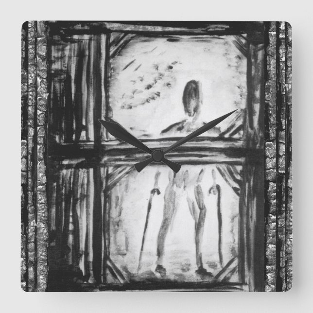 Reloj Cuadrado Hombre paralizado (Anverso)