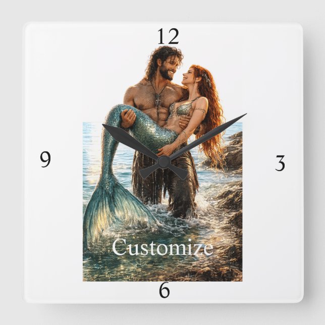 Reloj Cuadrado Hombre y Sirena Thunder_Cove (Anverso)