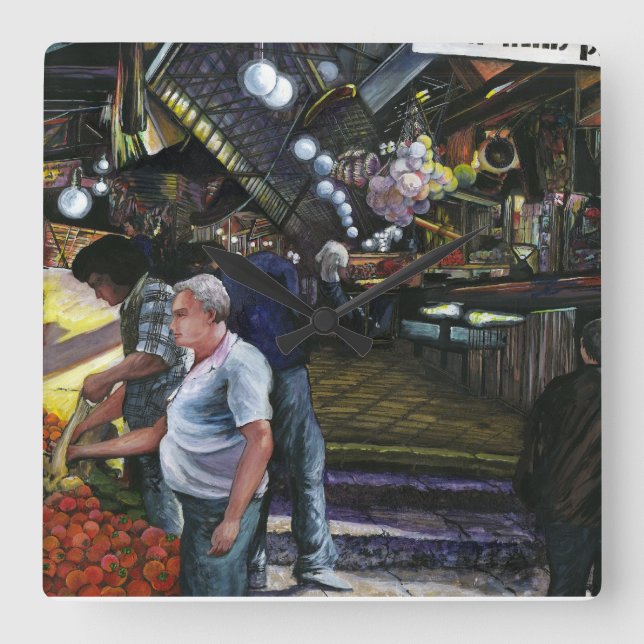 Reloj Cuadrado Hombres de Comercio, Jerusalén (Anverso)