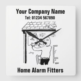 Reloj Cuadrado Home Alarm Fitter Cartoon