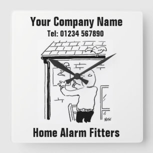 Reloj Cuadrado Home Alarm Fitter Cartoon