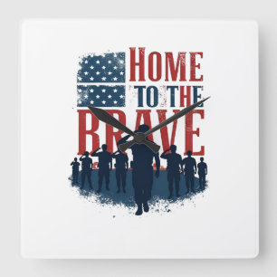 Reloj Cuadrado Home of the Brave Salute Tee
