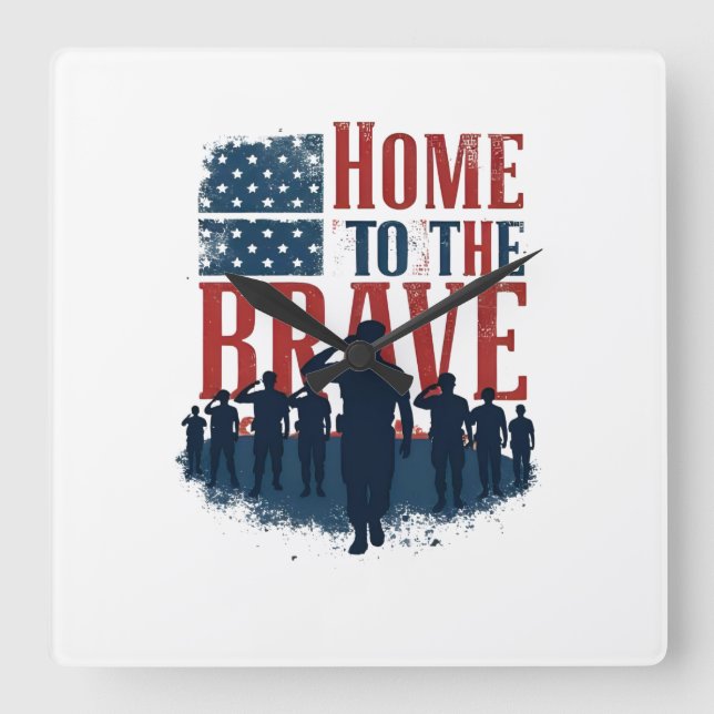 Reloj Cuadrado Home of the Brave Salute Tee (Anverso)