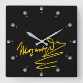 Reloj Cuadrado HOMENAJE A MOZART Gold Signature De Composer Negro