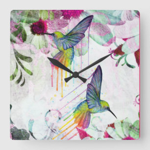 Reloj Cuadrado Hora de Hummingbird