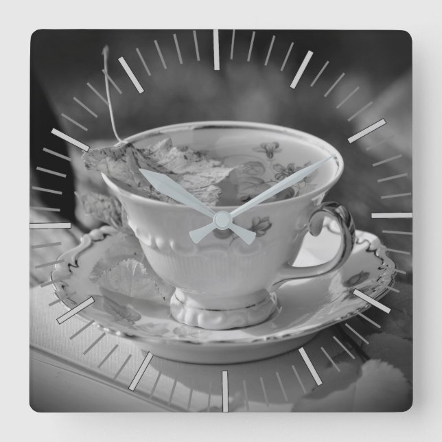 Reloj Cuadrado Hora del Té (Anverso)