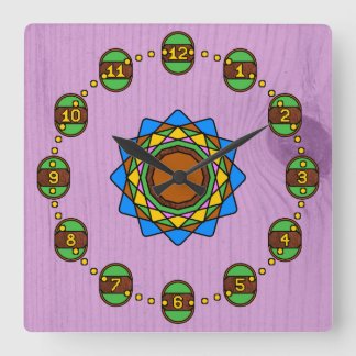 Reloj Cuadrado Horas en el viejo bosque