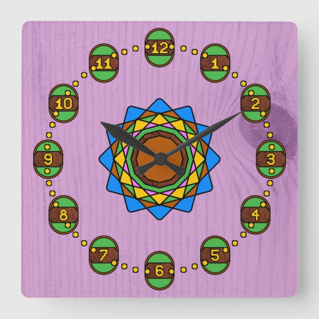 Reloj Cuadrado Horas en el viejo bosque (Anverso)