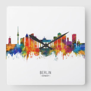Reloj Cuadrado Horizonte de Berlín Alemania